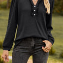  Long Sleeve Ruffled Henley Top