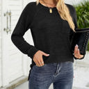 Large Black Pocket Heather Long Sleeve Top