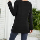 Large Black Pocket Heather Long Sleeve Top