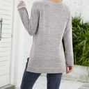 Large Light Gray Pocket Heather Long Sleeve Top