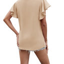 Small Apricot Angel Sleeve Pleated Top