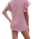 Small Pink Angel Sleeve Pleated Top