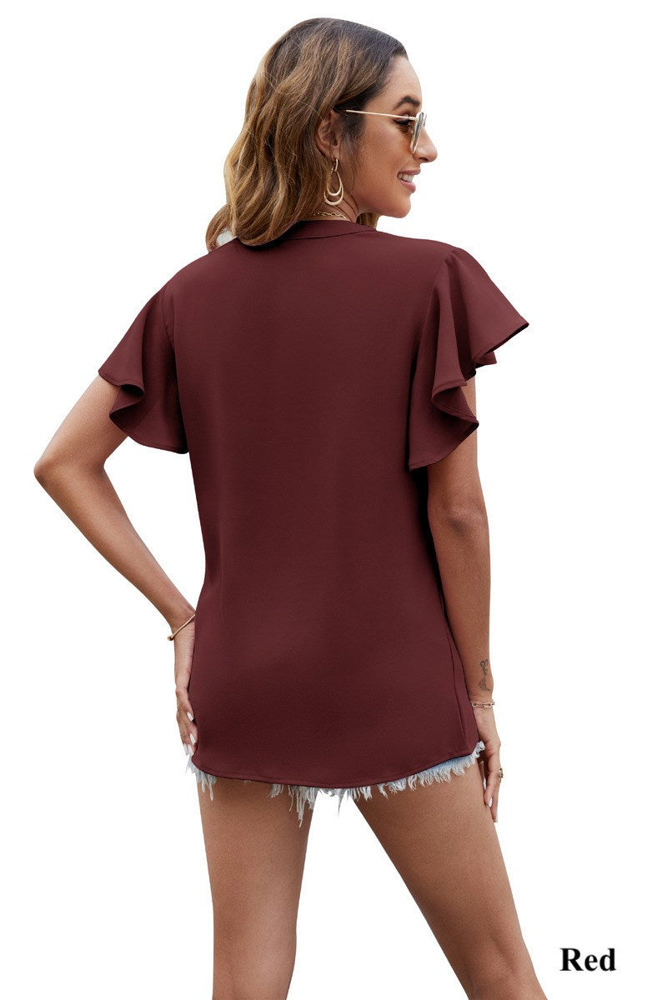 Angel Sleeve Pleated Top