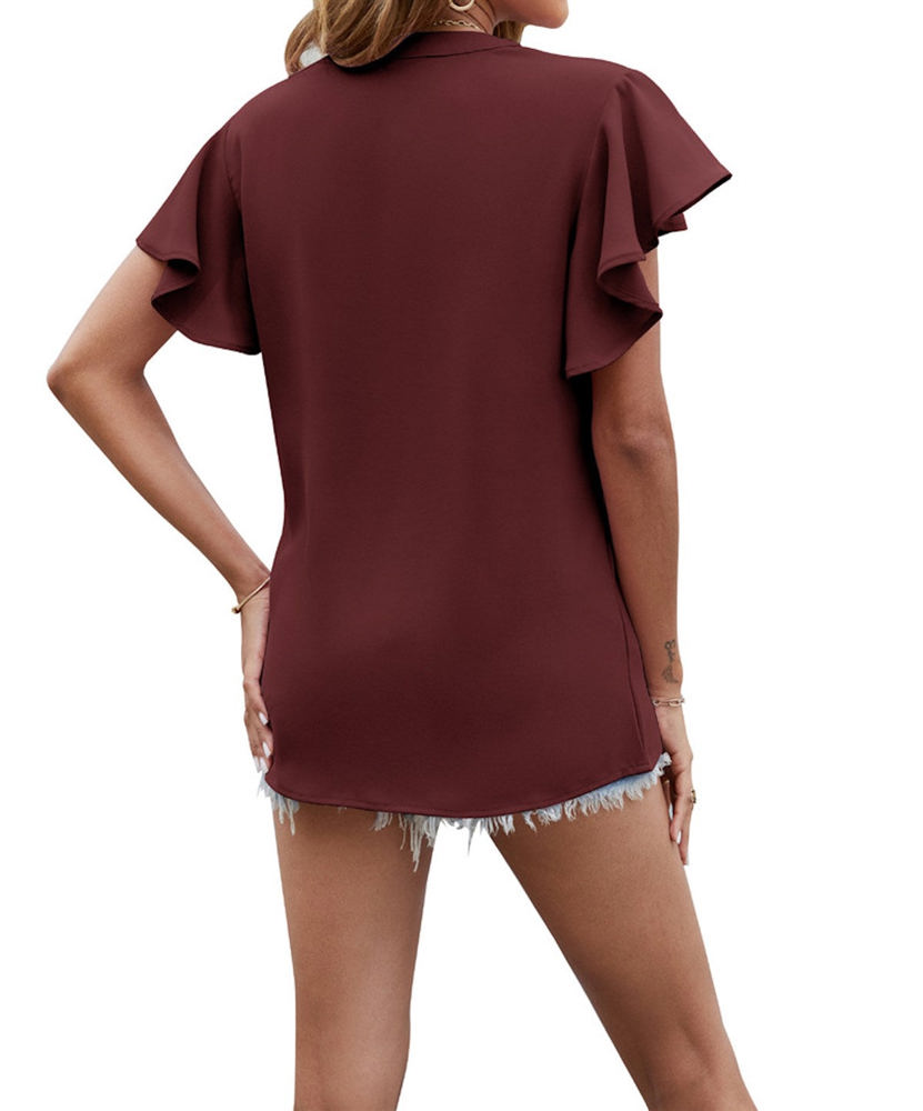 Angel Sleeve Pleated Top