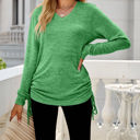  Drawstring Long Sleeve Top