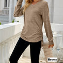  Drawstring Long Sleeve Top