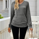  Drawstring Long Sleeve Top