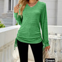  Drawstring Long Sleeve Top