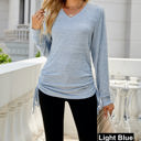  Drawstring Long Sleeve Top