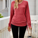  Drawstring Long Sleeve Top