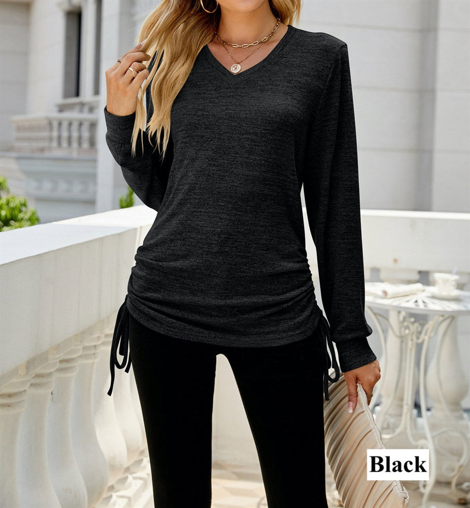 Drawstring Long Sleeve Top