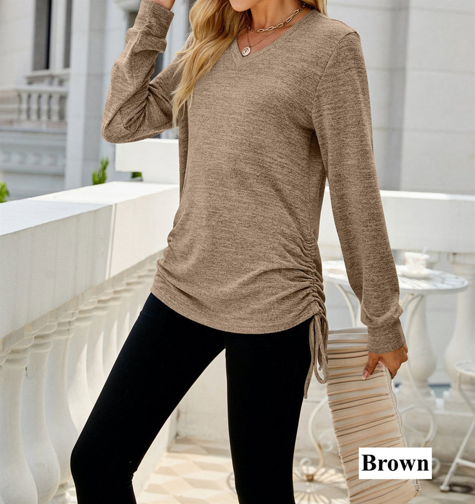 Drawstring Long Sleeve Top