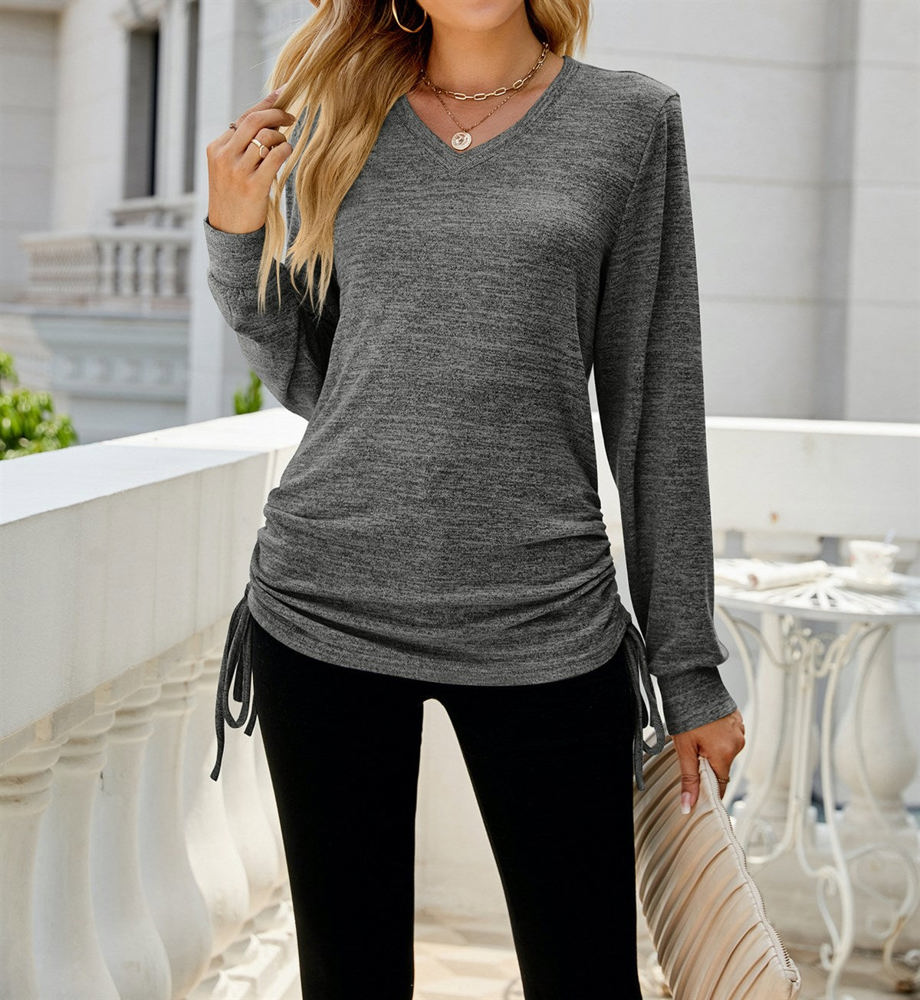 Drawstring Long Sleeve Top