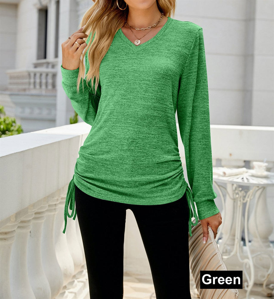 Drawstring Long Sleeve Top