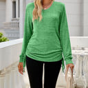 Small Green Drawstring Long Sleeve Top