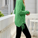 Small Green Drawstring Long Sleeve Top