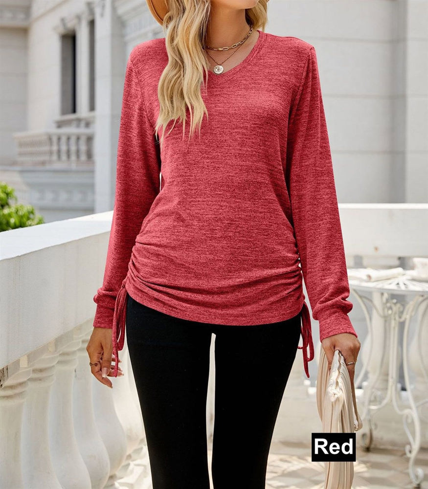 Drawstring Long Sleeve Top