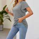 Small Gray Off The Shoulder Convertible Loose Sleeve Top