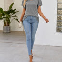 Small Gray Off The Shoulder Convertible Loose Sleeve Top