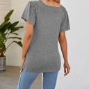 Small Gray Off The Shoulder Convertible Loose Sleeve Top