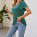 Small Green Off The Shoulder Convertible Loose Sleeve Top