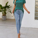 Small Green Off The Shoulder Convertible Loose Sleeve Top