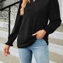  Scoop Neck Long Smocked Sleeve Top