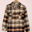 Large Orange Perfect Plaid Shacket