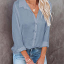  Crinkle Textured Button Front Shirt