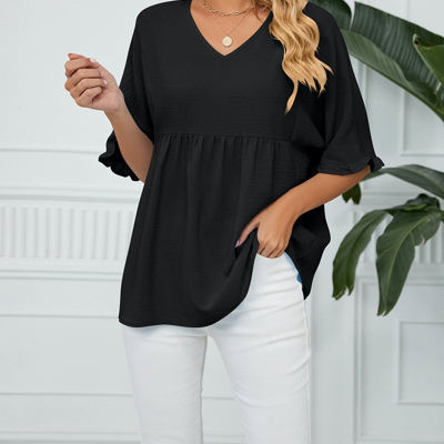 Textured Ruffled Gathered Top