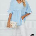  Textured Ruffled Gathered Top