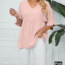  Textured Ruffled Gathered Top