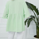 Small Green Textured Ruffled Gathered Top