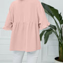 Small Pink Textured Ruffled Gathered Top