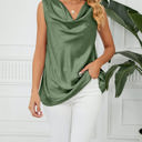  Cowl Neck Draped Sleeveless Top