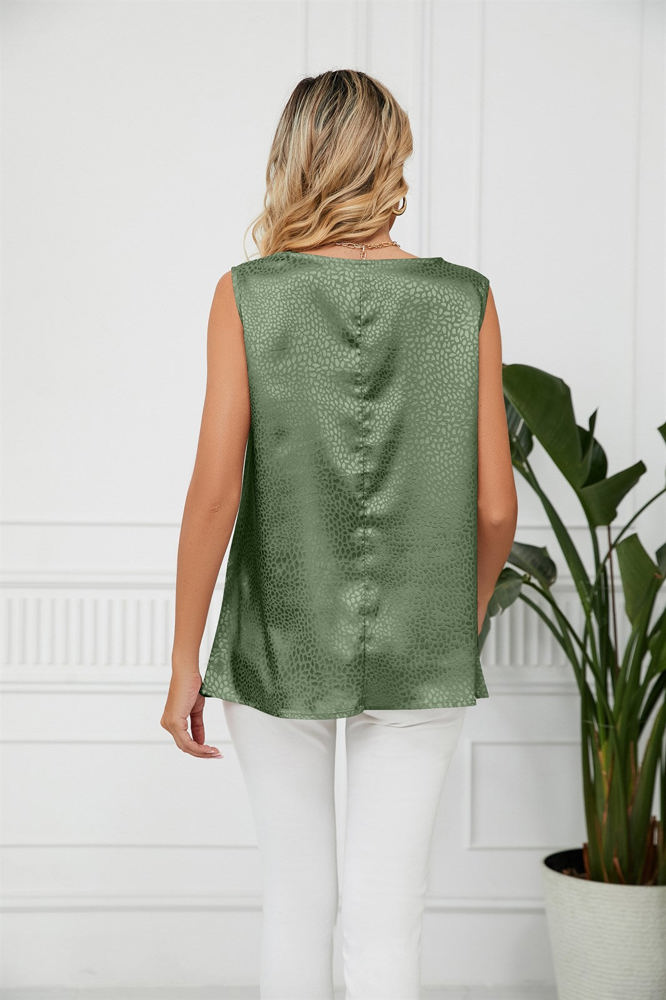 Cowl Neck Draped Sleeveless Top