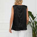 Small Black Cowl Neck Draped Sleeveless Top