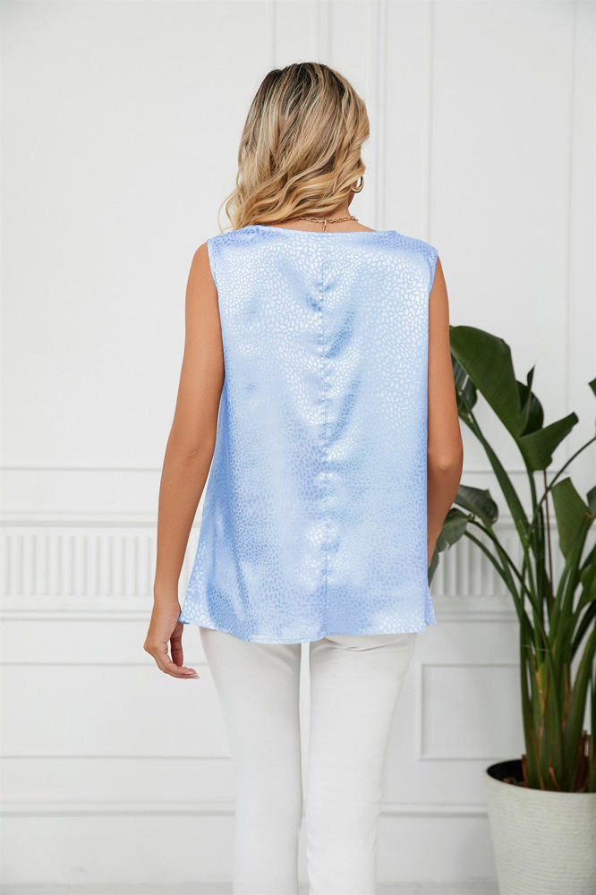 Cowl Neck Draped Sleeveless Top