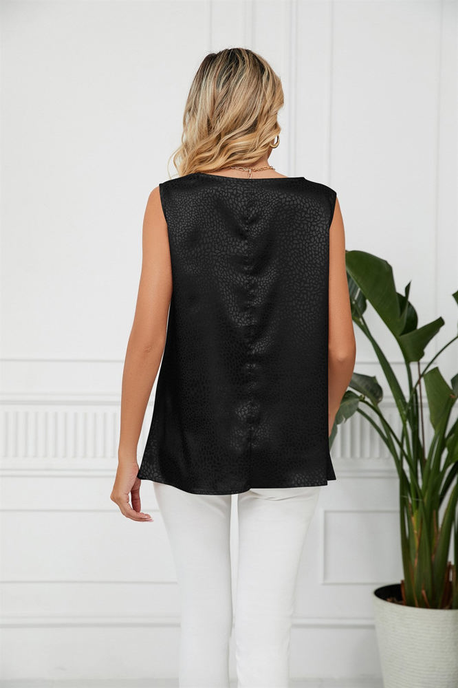 Cowl Neck Draped Sleeveless Top