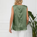 XL Green Cowl Neck Draped Sleeveless Top