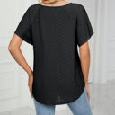 Medium Black Butterfly Sleeve Eyelet Bow Top