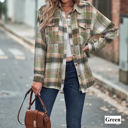  Gathered Plaid Pocket Top