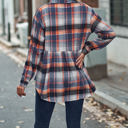 Small Orange Gathered Plaid Pocket Top