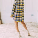 Small Yellow Gathered Plaid Pocket Top