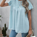  Gathered Ruffled Dotted Top