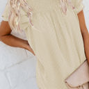 Small Apricot Gathered Ruffled Dotted Top