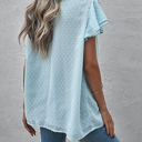 Small Blue Gathered Ruffled Dotted Top