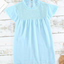 Small Blue Gathered Ruffled Dotted Top