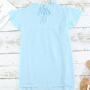 Small Blue Gathered Ruffled Dotted Top