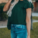 Small Green Gathered Ruffled Dotted Top